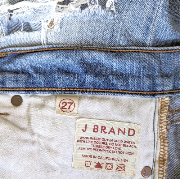 🇺🇸 J Brand Aoki Cropped Distressed Boyfriend Jeans Tulum Wash Made In USA - Picture 9 of 15